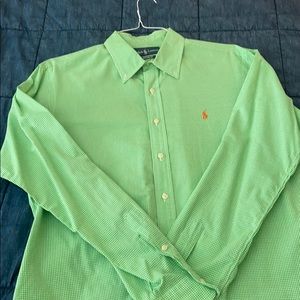 Ralph Lauren Green Micro Check Button Down